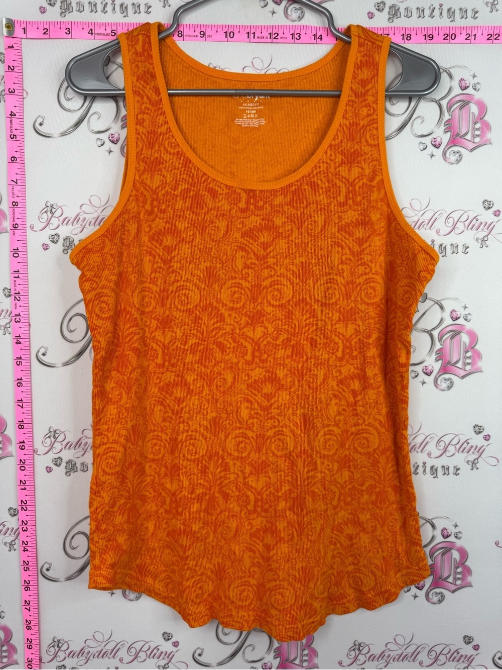 Lane Bryant tank top paisley Orange Patterned Scoop Neck Tank